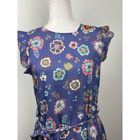 MARINE LAYER LANEY MINI DRESS SIZE SMALL NWT RUFFLE TIE - Picture 4 of 10